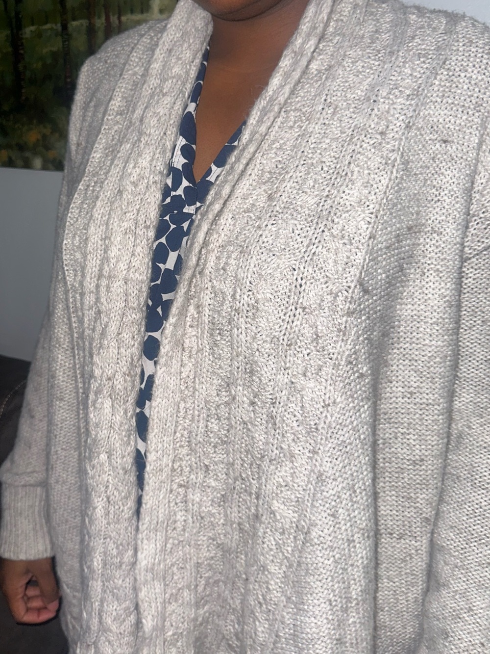 The Limited Light Gray Shawl Collar Open-Front Cardigan